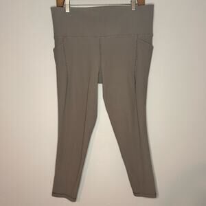 ATHLETA Salutation Stash Pocket II Rib 7/8 Tight Legging Ribbed Gray size 1X